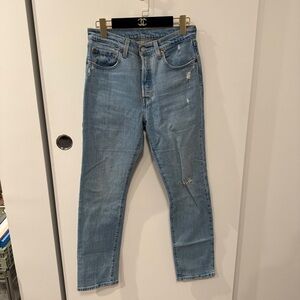 Levi’s 501 Original Fit Distressed Ripped Jeans Size 27x30